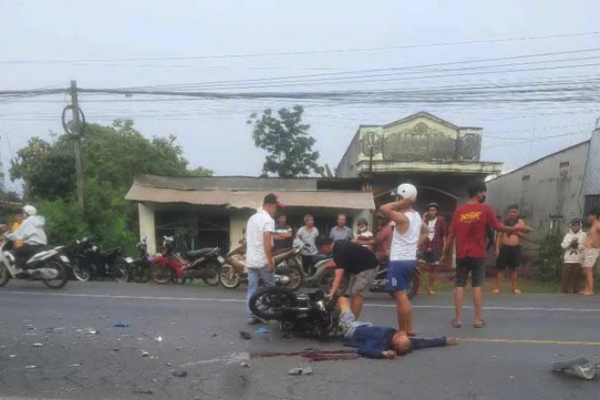 Aftermath of an old man hit by a truck