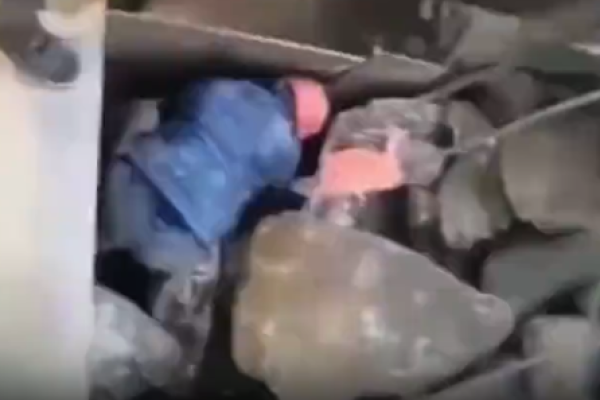 He just got eaten by a rock crusher