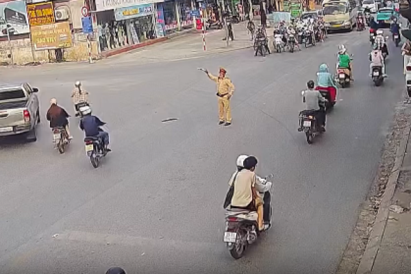 Woman take a nap after cutting in front of a truck