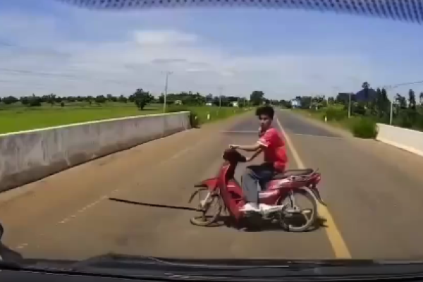 Next time he won't cut the white line anymore